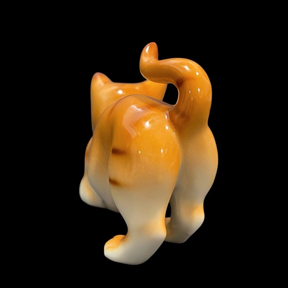 Vintage 1970s Bone China Orange Kitty by Giftcraft Made in Taiwan Porcelain Cat - Picture 4 of 11